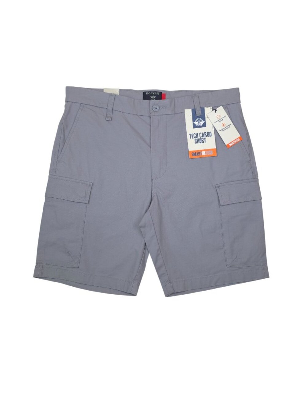 Dockers Mens Gray Tech Cargo Shorts Size 40 Smart 360 Tech Performance Stretch